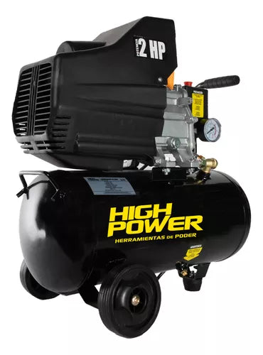 Compresor De Aire Electrico High Power Com-2518 Accesorio 25 Lts 2hp 135 L/min Color Negro Fase Eléctrica Monofásica
