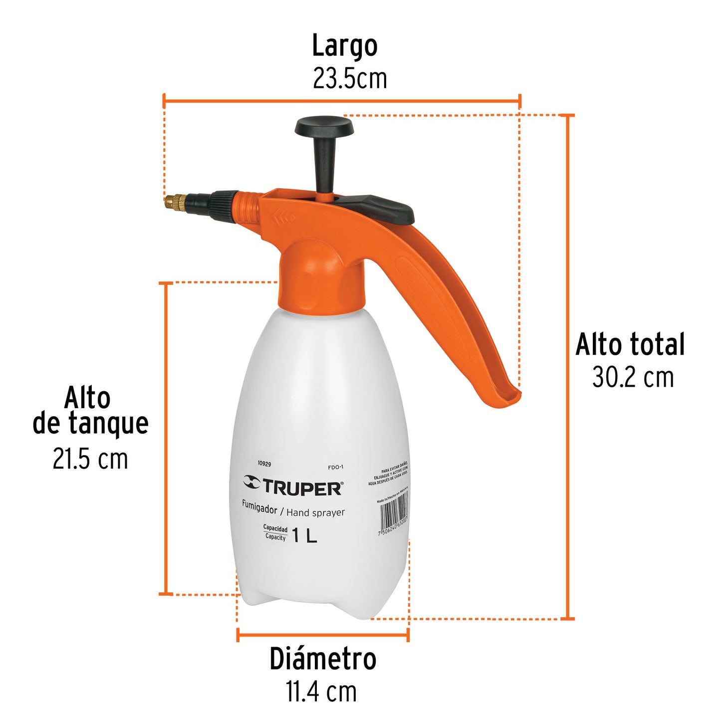 Fumigador de 1 litro doméstico Truper FD-01