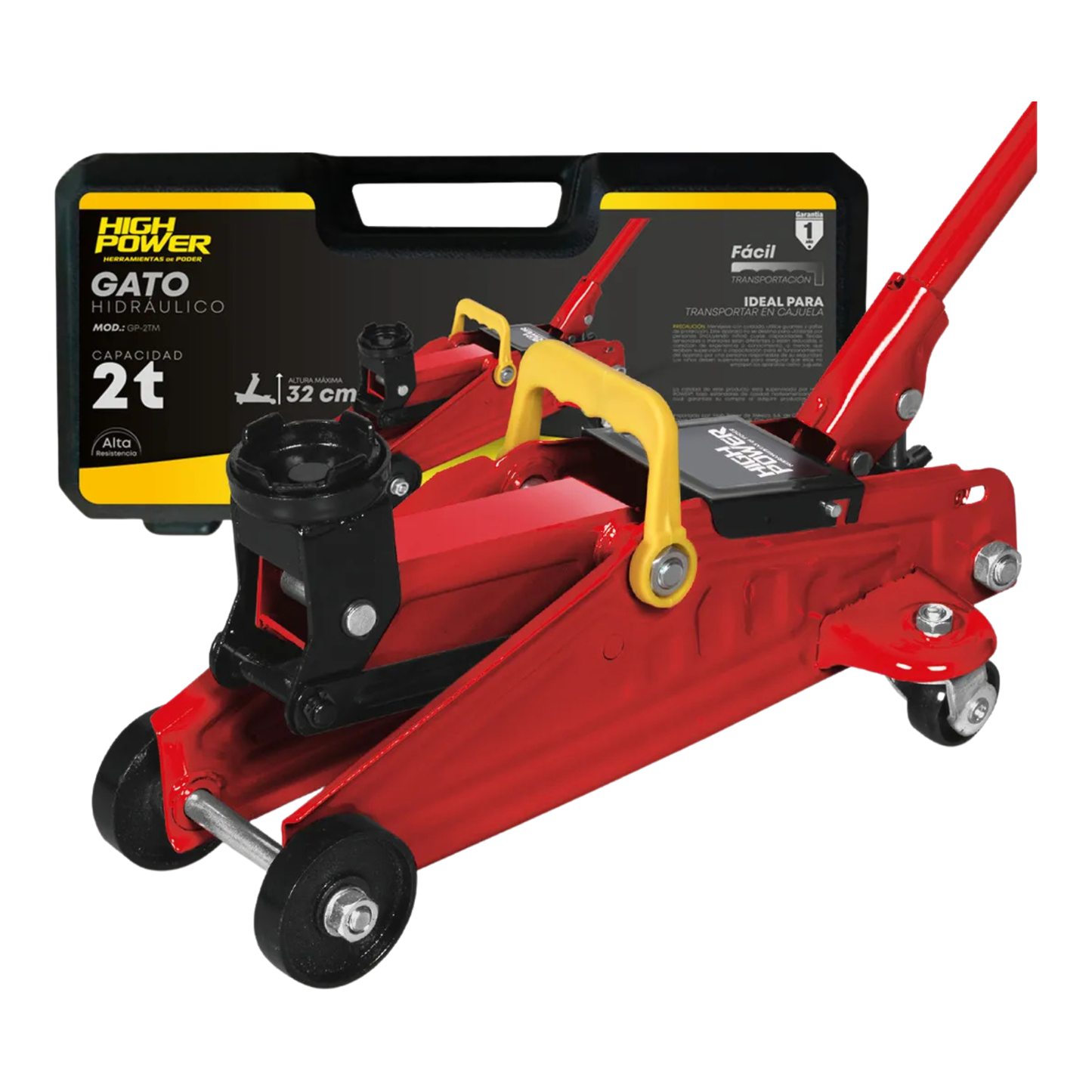 Gato Patin Hidraulico con maletín 2 toneladas HIGH POWER GP-2TM