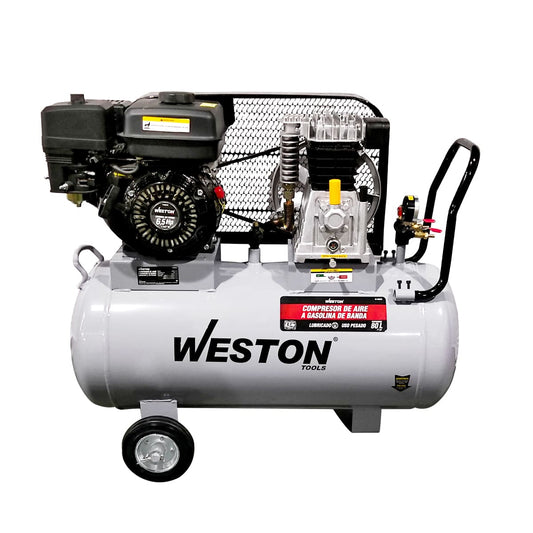 COMPRESOR DE AIRE A GASOLINA USO PESADO 6.5HP 80L W-60070  MARCA WESTON