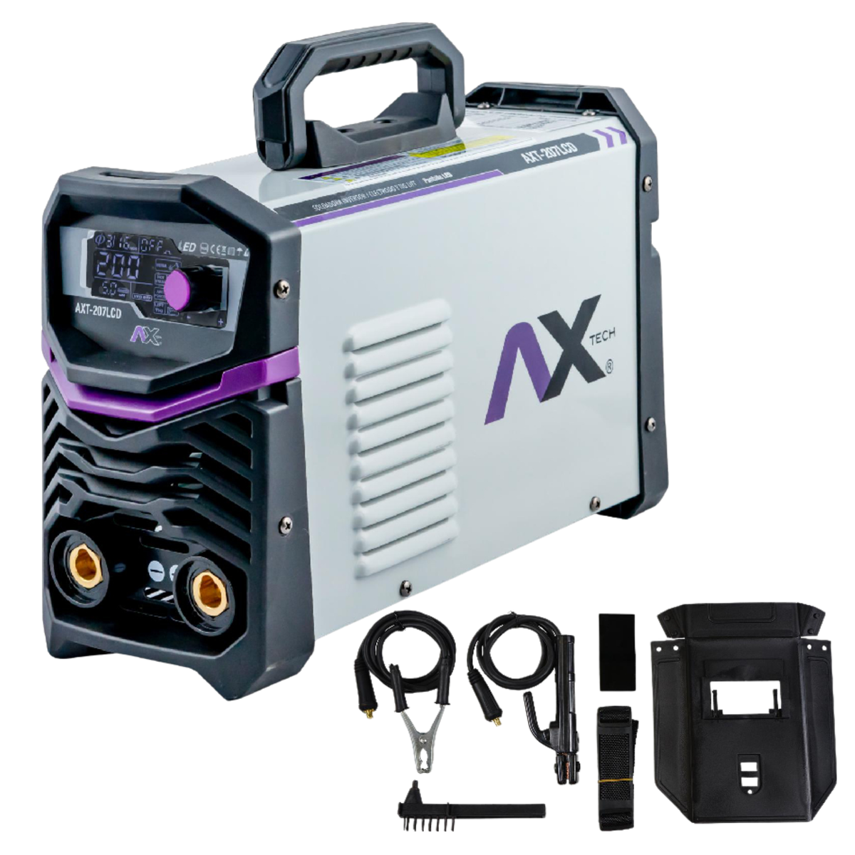SOLDADORA INVERTER MMA TIG 200A 110-220V AX TECH AXT-207LCD