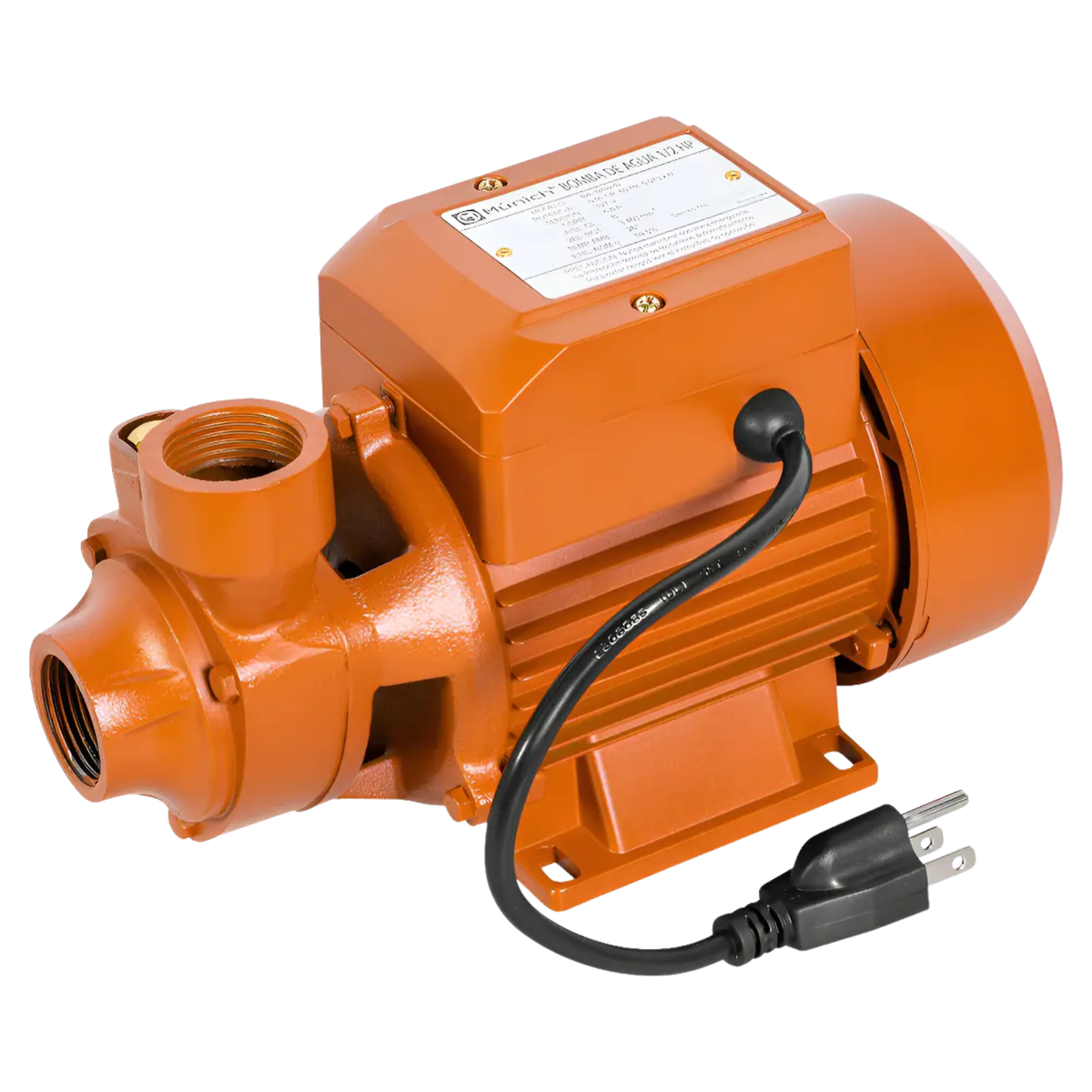 BOMBA PERIFÉRICA 1/2HP 110V 40 L/min MUNICH BA-1208HD