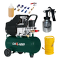 COMPRESOR 2.5HP + PISTOLA + MANGUERA + ACCESORIOS OAKLAND COM-25PG