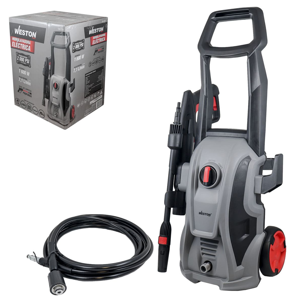 HIDROLAVADORA ELECTRICA 7.1 L/MIN 2000 PSI MARCA WESTON MOD. CW-128