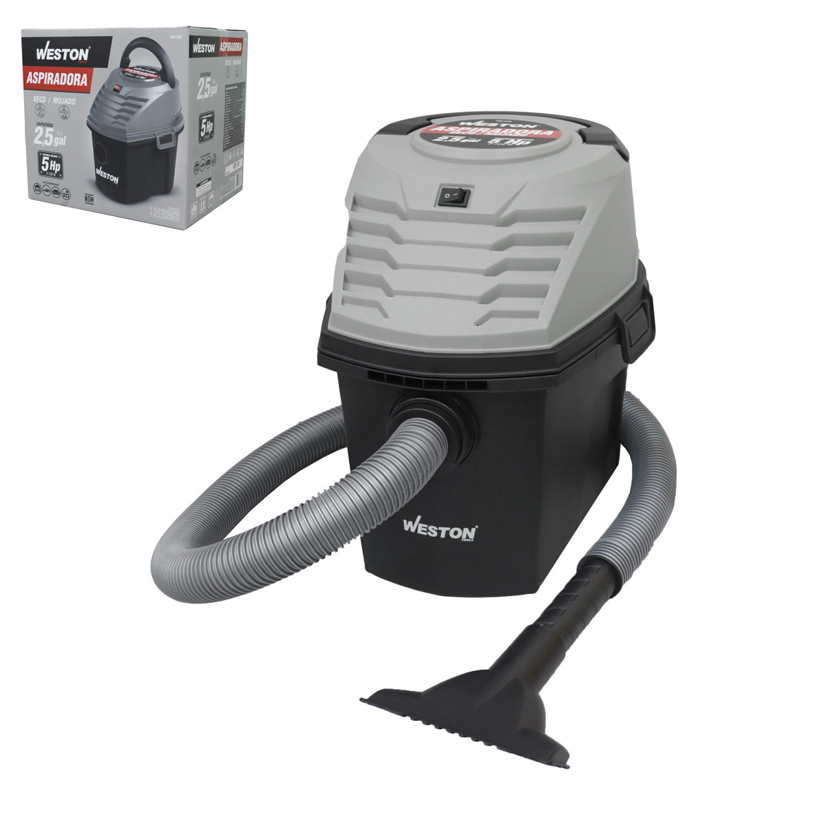 ASPIRADORA MOJADO/SECO 2.5GAL (10 L) 5HP 127V Mod. CW-220