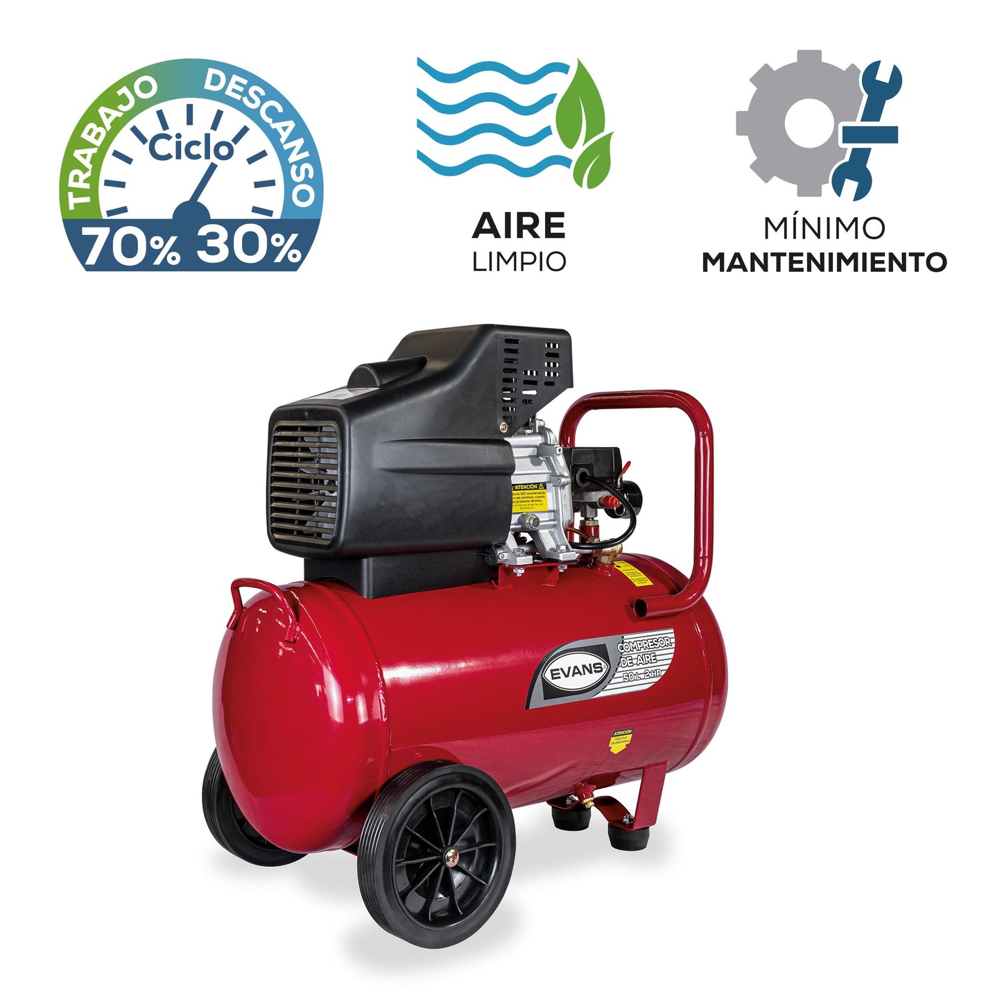 COMPRESOR DE AIRE COAXIAL 2HP 50L EC07ME200-050