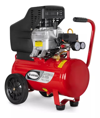 Compresor Coaxial Lubricado Evans Ec07me200-024 2hp 24L 1 Etapa 116psi Monofásico 120V Color Rojo