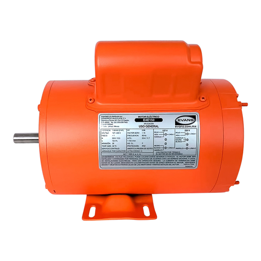 MOTOR USO GENERAL 1.5HP 4 POLOS EVANS E4E150