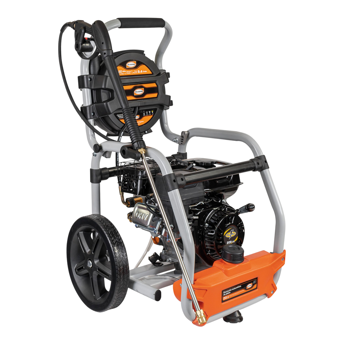 HIDROLAVADORA a gasolina 6.5HP 3200PSI 3.6L EVANS HC09L32MG0650TH