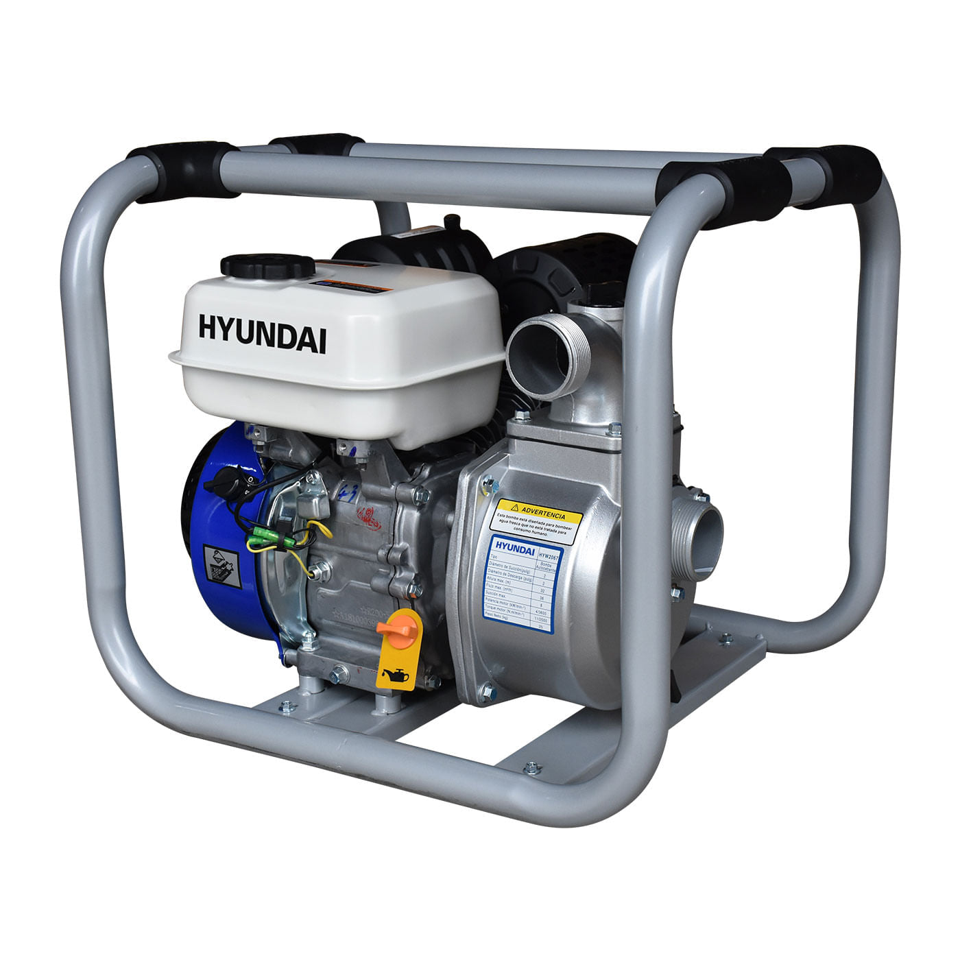 MOTOBOMBA A GASOLINA 2*2 HYUNDAI 6.7HP HYW2067