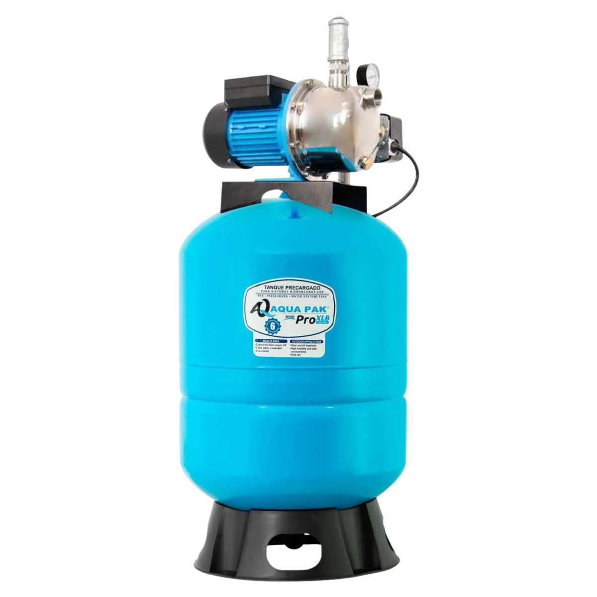 PRESURIZADOR CON TANQUE Y BOMBA JET 1HP 150psi 20 gal AQUAPAK PRES-FIX10E-20AXBU
