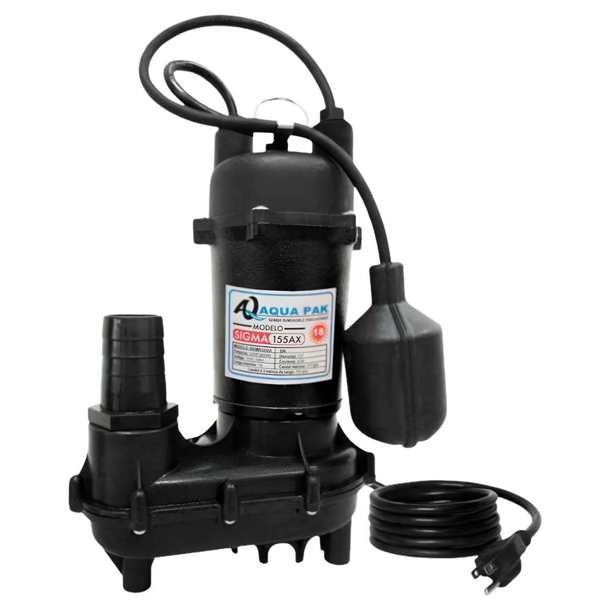 Bomba Sumergible Achique 1/2HP 115V 155L/min AQUAPAK SIGMA155AX