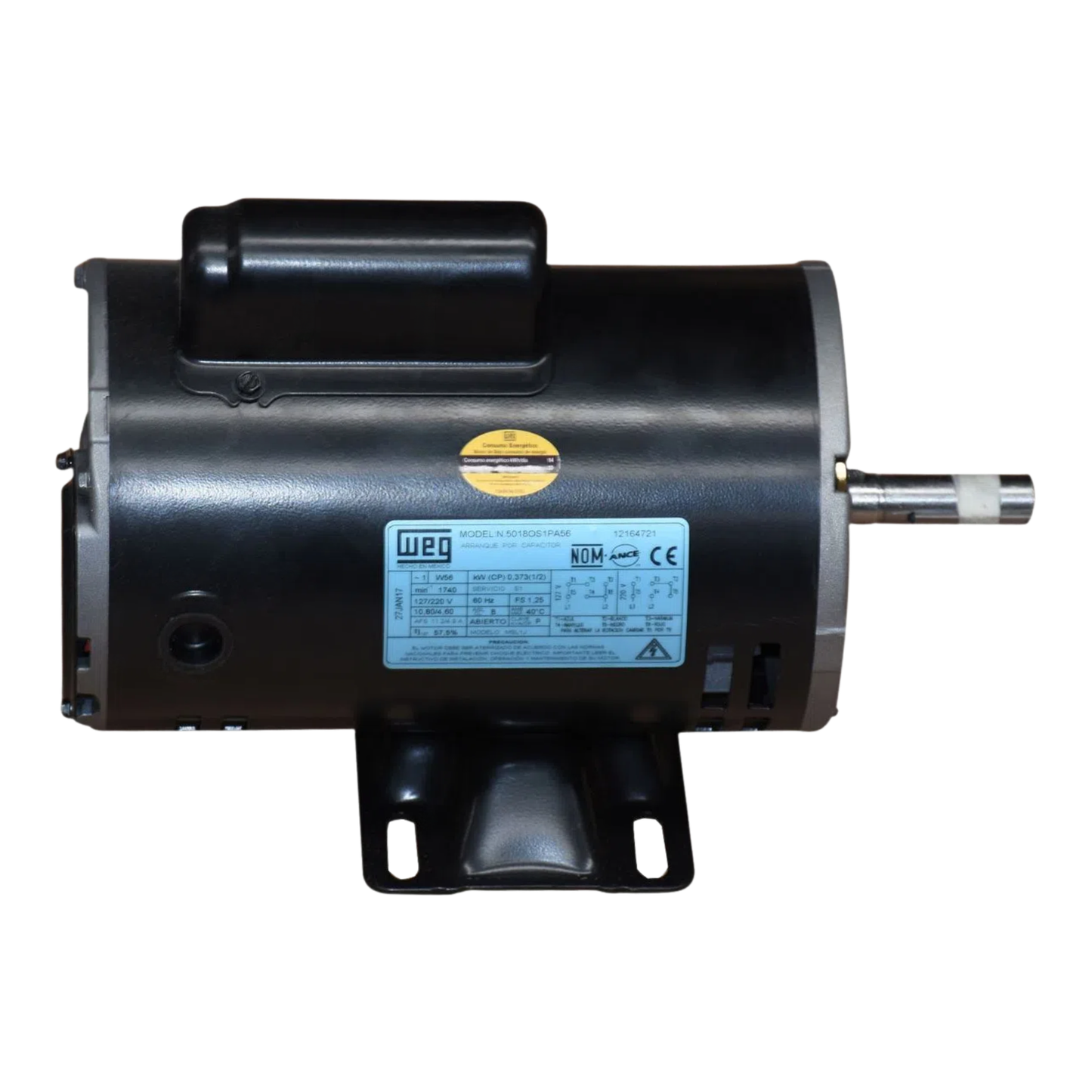 MOTOR MONOFASICO 1 HP 4 POLOS WEG W4E100